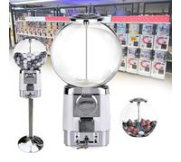 Distributore Di Capsule Di Caffè, Include Base In Metallo Da 63cm E 20 Gusci Di Palline Colorate, Capacità 240 Capsule, Distributore Commerciale Di Gomme Da Masticare A Monete(White)