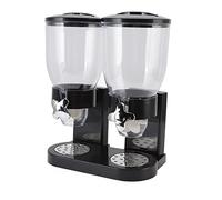 Distributore di Cereali con Doppio Contenitore, Contenitori Ermetici da 7L, Dosatore Twist per Cibo Secco da Cucina - Capacità Vasta, Conservazione Fresca fino a 45 Giorni, Uso (Nera)