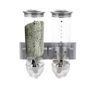 Distributore di cereali da parete con 3 contenitori per alimenti secchi, per riso, fagioli, snack, farina, unità di stoccaggio a parete, stile a griglia per una semplice Z