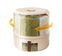 Distributore Di Chicchi Da Cucina - Distributore Di Grano Multipla Quadrilemidi | Contenitore Di Alimenti Secchi | Scatola Di Contenitore Di Cereali Di Stoccaggio Di Riso A 360 °, Organiz