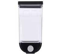 Distributore di cibi secchi quadrati a parete montato a muro contenitore per la biancheria distributore di cereali per perle per cucina ad ampio grado trasparente ABS nero (1.5l)