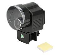 Distributore di cibo automatico compatto per pesci con timer digitale per acquario con adesivo adesivo ABS 11x10x7,4 cm