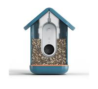 DISTRIBUTORE DI CIBO PER ANIMALI BIRD BUDDY di per uccelli intelligente con pannello solare, capacità 0,9l, Blu
