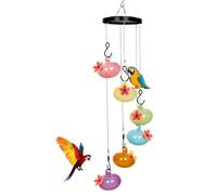 Distributore di cibo per colibrì - Distributore di acqua per colibrì | Set con 6 campanelle eoliche, distributore di cibo colibrì per birdwatching, campanelli eolici, mangimi per osservazione degli