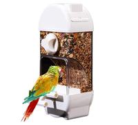 Distributore di cibo per gabbia per uccelli - Mangiatoia trasparente a forma di casetta per parrocchetti | Design anti-goccia per piccole specie di uccelli, abbeveratoio per fringuelli, calopsiti e pa