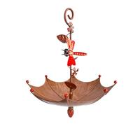 Distributore di cibo per uccelli all'aperto | Vassoio alimentare per colibrì appeso | Dispenser di cibo a forma di ombrello con vassoio staccabile per giardino e cortile
