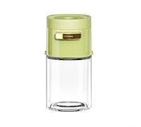 Distributore di condimenti a pressione per sale, zucchero e spezie, design ergonomico e antipolvere (verde)