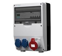 Distributore di corrente 32 A, 2 x 230 V, pTD-S/FI con prese MENNEKES MID 80 A, distributore di corrente da parete, dottorvolt 4807
