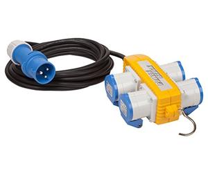 Distributore di Corrente CEE con Blocco 4 Prese e Cavo 5 metri Brennenstuhl 1166308 | Multipresa Elettrica professionale Ideale come Prolunga | Adatto per Utilizzo Esterno ed in Cantiere | IP44