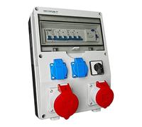 Distributore di corrente da costruzione con interruttore 0-1 distributore di corrente ECO-S/FI 32A/5P 16A/5P 2x230V con perno di messa a terra