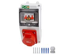 Distributore di corrente da parete completamente cablato 32A o 16A IP65, 13. 1X32A con RSE LS