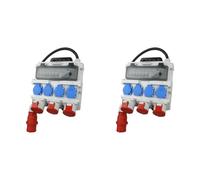Distributore di corrente FI, distributore di corrente da costruzione, da parete, con cavo di sicurezza TR-S/FI, 4 x 230 V, 3 x 400 V, 1 x 32 A/2 x 16 A, dottorvolt 7266 (Confezione da 2)