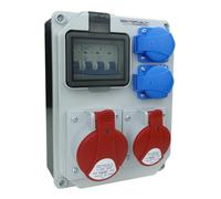 Distributore di corrente HL-S 32A, 16A, 2 x 230 V, sistema francese, prese tipo E, distributore di corrente da parete, dottorvolt 5354