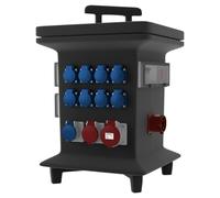 Distributore di corrente KIB-S/FI 2x32A 2x16A 2xCamp 16x230V + spina di monta...