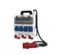 Distributore di corrente mobile da cantiere, 32 A, 2 x 16 A, 4 x 230 V, TR-S, con cavo