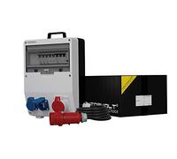 Distributore di corrente mobile TD-S/FI 1 x 16 A, 2 x 230 V, 5 x 4 mm2, distributore di corrente edile, dottorvolt 9801