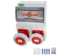 Distributore di corrente per edilizia a parete completamente cablato 32A 16A con presa CEE IP67, 5. 1X32A IP67 1X16A IP67 con RSE LS