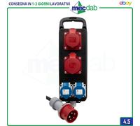 BRENNENSTUHL Distributore di Corrente Portatile BSV P CEE 400V/16A Made in Austria, 1151495141, Spina CEE & 4 Prese CEE, Fissabile a parete, Cavo 2 metri, IP44