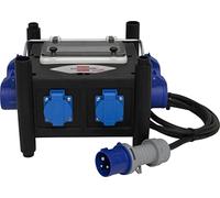 Distributore di Corrente Portatile e Compatto Brennenstuhl 1153668306, Cavo da 2 metri, 2 Prese Schuko 230V/16A & 4 Prese CEE 230V/16A, Ideale per Utilizzo in Cantiere e all'Esterno, IP44, giallo