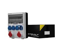 Distributore di corrente TD-S/fi 2 x 16 A, con 4 prese a muro da 230 V, distributore di corrente per edilizia 6565