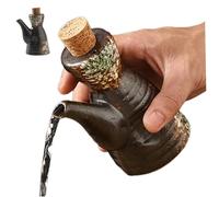 Distributore di di soia, distributore di olio in ceramica da 160 ml con tappo da cucciolo e tappo in legno, contenitore di di soia giapponese per casa, cucina, cucina.