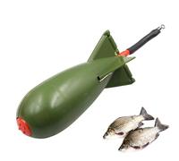 Distributore di esche da pesca alla Rocket - Contenitore per esche | Il caricatore leggero di Spod di razzo in PP contiene granuli e bocchette per attirare la carpa per un lancio