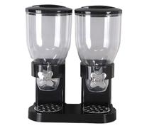 Distributore di farina d'avena da cucina, serbatoio stoccaggio trasparente, for sigillato e a prova umidità, macchina for a doppio barile(Black Double)