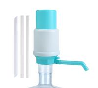 Distributore di galloni d'acqua, pompa manuale per bottiglie d'acqua, beccuccio a pressione manuale a tenuta stagna, lunghezza del tubo regolabile, per uso domestico e campeggio, 18 x 8 x 9 cm, blu, 1