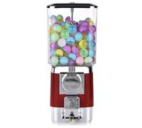 Distributore di Gomme da Masticare, Distributore a Moneta per Caramelle e Capsule con 200 Capsule Vuote e 100 Gettoni in Acciaio Inossidabile, Dispenser di Bubble Gum per Negozio Sala Giochi e Ar red