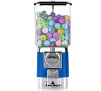 Distributore di Gomme da Masticare, Distributore a Moneta per Caramelle e Capsule con 200 Capsule Vuote e 100 Gettoni in Acciaio Inossidabile, Dispenser di Bubble Gum per Negozio Sala Giochi e A blue