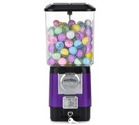 Distributore di Gomme da Masticare, Distributore a Moneta per Caramelle e Capsule con 200 Capsule Vuote e 100 Gettoni in Acciaio Inossidabile, Dispenser di Bubble Gum per Negozio Sala Giochi e purple