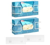 Distributore di Guanti a Parete, Confezione da 2 Porta in Metallo per Guanti di Gomma e Scatola di Fazzoletti - Risparmia Spazio