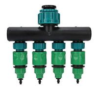 Distributore di Irrigatori a 4 Vie, DN20 DN25 FNPT Sdoppiatore per Rubinetto con 4 Connettori per Tubo, Divisorio per Tubi Flessibili, con Interruttore di Controllo, per Rubinetto Filo Giardino 1/4''