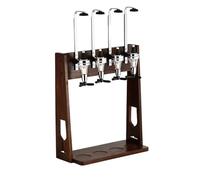 Distributore di liquori con supporto in legno, distributore di vino autoportante capovolto con bicchierini misurati