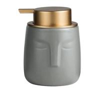 Distributore di lozione Dispenser Di Sapone In Ceramica A Forma Viso Con Pompa Antiruggine Color Oro Opaco Bottiglia di sapone multi-scena(Gray)