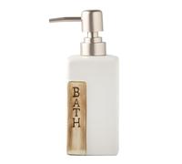 Distributore di lozione Dispenser di sapone in ceramica con pompa Bottiglia di sapone multi-scena(White)