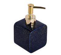 Distributore di lozione Dispenser di sapone in ceramica manuale Bottiglia di sapone multi-scena(Blue,Square 330ml)