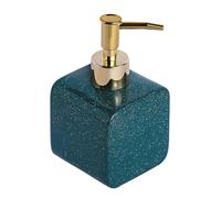 Distributore di lozione Dispenser di sapone in ceramica manuale Bottiglia di sapone multi-scena(Green,Square 330ml)