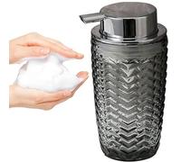 Distributore di lozione Dispenser Di Sapone Schiumogeno In Vetro Ricaricabile Bottiglia di sapone multi-scena(Twill Weave With Silver Pump)