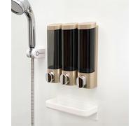 Distributore di lozione Distributore Di Sapone Senza Trapano, Dispenser, Shampoo E Balsamo, Montaggio A Parete For Bagno Bottiglia di sapone multi-scena(300ml X 3(silver))