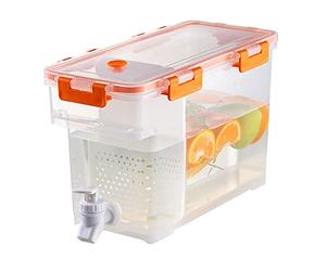 Distributore di malattia con rubinetto e divisorio, 3,5 l, distributore di acqua per bevande fredde, grande brocca d'acqua con rubinetto, distributore di succhi per frigorifero