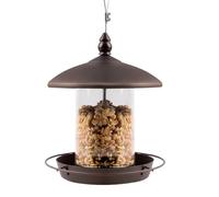 Distributore di mangime per uccelli, in metallo, durevole, adatto per finto dorato, stabile, resistente alle intemperie, per esterni, grande mangiatoia per uccelli adattabile alla natura, davanzale