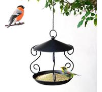 Distributore di mangime per uccelli per esterni | Distributore di mangime in metallo resistente alla pioggia - Dispenser per uccelli sospeso per esterni, adatto per giardino, prato, terrazza, balcone