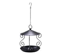 Distributore di mangime per uccelli per esterni, in metallo resistente alla pioggia, dispenser per uccelli da giardino, terrazza, balcone, prato, birdwatching