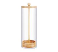Distributore Di Paglia | Porta Di Stoccaggio Di Paglia Trasparente | Caso Multiuso Con Coperchio Impermeabile | Per Organizzare Le Sale Da Pranzo | Acrilico E Legno Leggero Ca. 250G