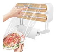 Distributore di pellicola alimentare magnetico, dispenser di pellicola alimentare triplo con taglio, dispenser da parete pellicola in alluminio e sopalin 3 in 1, adatto per film alimentare da cucina,
