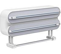 Distributore di Pellicola con Taglierino 3 in 1 Dispenser Universale per Pellicole e Portarotolo da Cucina Dispenser di Pellicola Trasparente per la Cucina Salvafreschezza