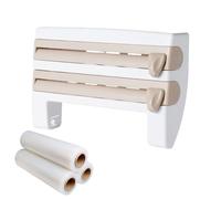 Distributore di pellicole salvafreschezza, dispenser per rotoli alimentari, con taglierino, riutilizzabile, per cassetti, porte, armadi, sacchetti per sandwich, imballaggio, ristorante, dispensa