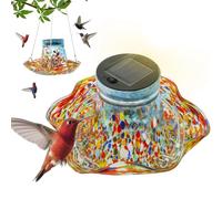 Distributore di per colibrì all'aperto - Mangiatoia per uccelli selvatici ad energia solare, decorazioni in colorato solare per giardinaggio, ornamenti esterni per prato e patio