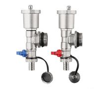 Distributore di riscaldamento in ottone con collettore filettato G1, valvola di sfiato automatica dell'aria, rubinetto di scarico del circuito di riscaldamento e valvola di sfiato del radiatore per